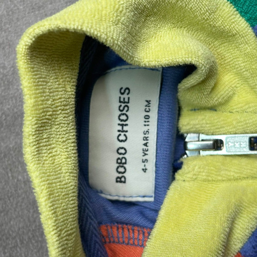 Bobo Choses Kids Joy Colorblock Terry Zip Jacket Multi 4-5Y 110cm B125AC048 - Picture 2 of 7